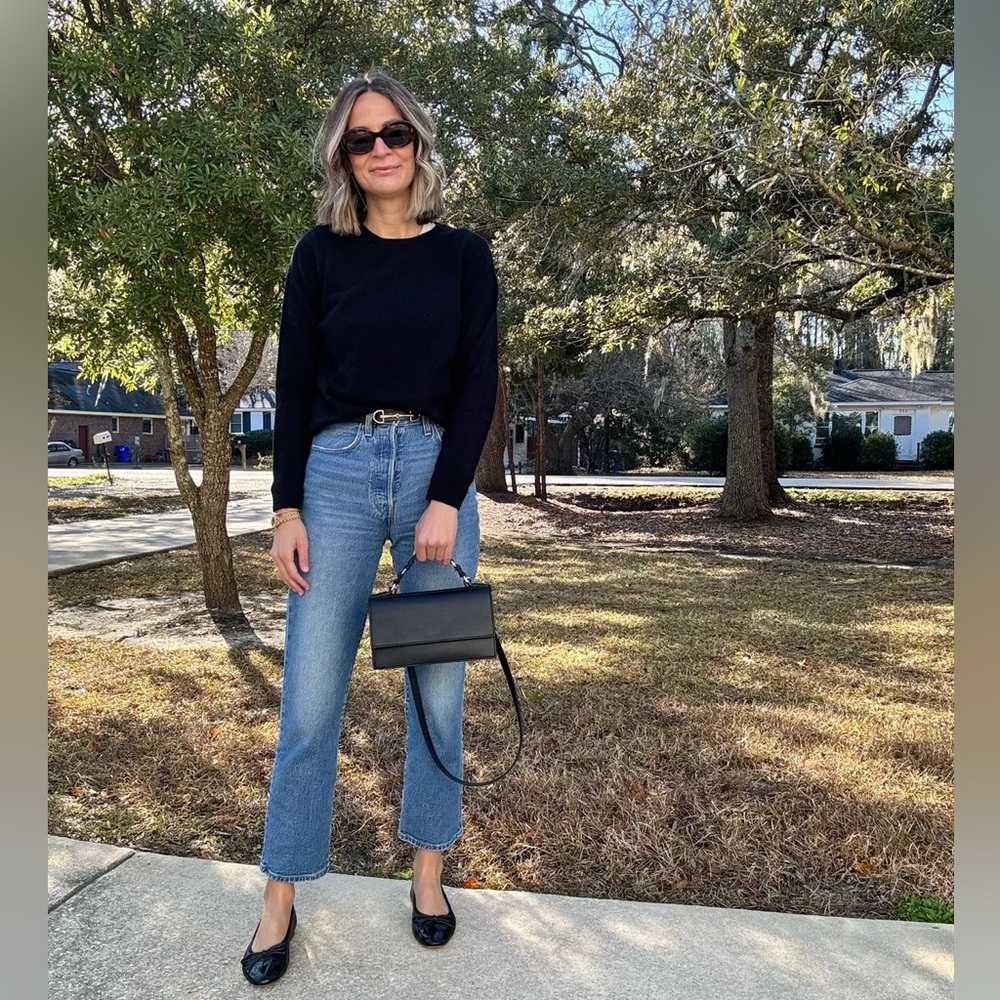 Quince 100% Mongolain Cashmere Crewneck Sweater Sz XL Black NEW